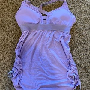 Lululemon lavender tank with adjustable ribbon on the sides size XS